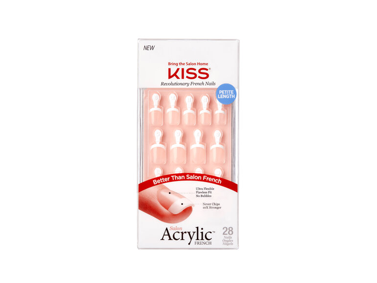 KISS Salon Acrylic Petite Nails 28 Pack Crush Hour KSAP01 french manicure false