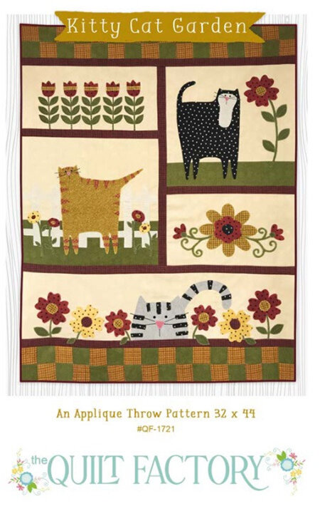 Kitty Cat Garden Applique Throw Pattern by Deb Grogan of The Quilt Factory
