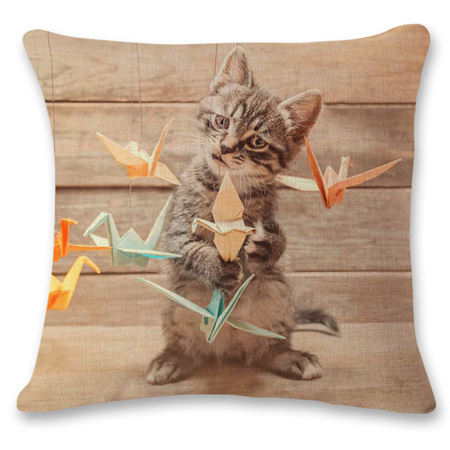 Kitty Playing Cushion Cover 6