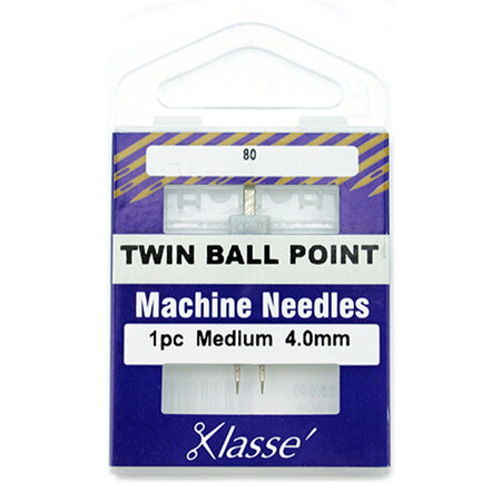 Klasse Machine Needle Twin-Ballpoint Size 80/4.0mm