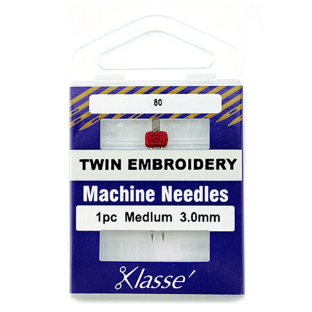 Klasse Machine Needle Twin-Embroidery Size 75/3.0mm