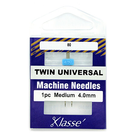 Klasse Machine Needle Twin-Universal Size 80/4.0mm