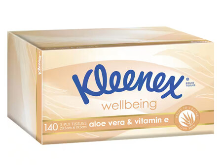Kleenex Extra Care Tissues Aloe Vera - 140 Pack