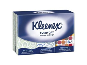 Kleenex pocket pack tissues