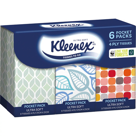 KLEENEX Tissues P/Pk Ultrasoft 6pk
