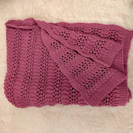 Knitted 100% Wool Baby Capsule or Bassinet Blanket - Dusky Pink
