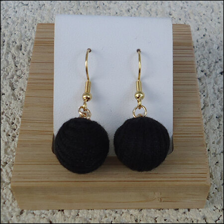 Knitted Earrings - Black