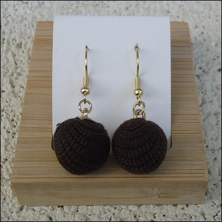 Knitted Earrings - Brown