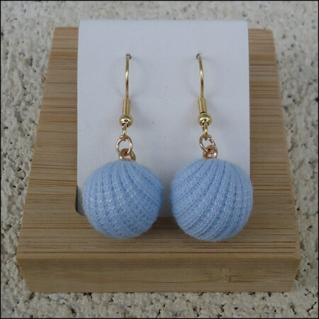 Knitted Earrings - Light Blue
