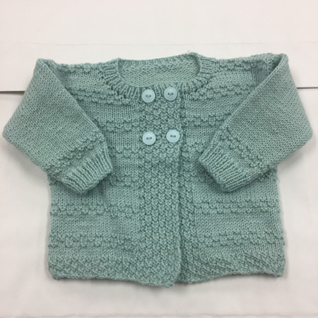 Knitted merino matinee jacket - mint - 6-9 months