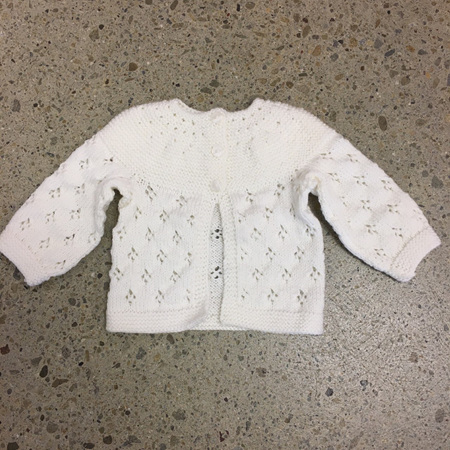 Knitted Pure Wool Jacket - White 0-3 months