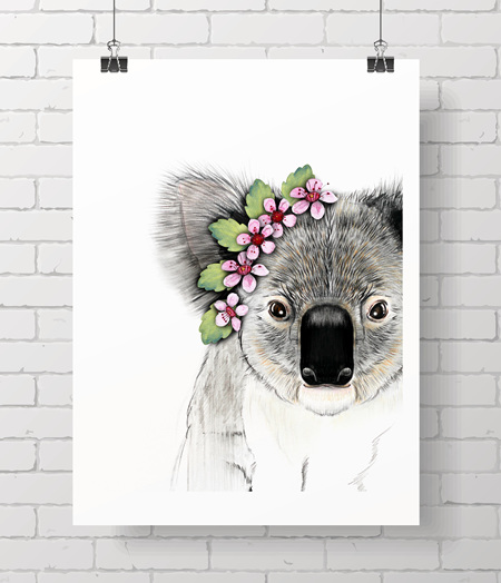 koala on white - one off print