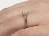 koru heart motif diamond accent engagement ring solitaire rose gold