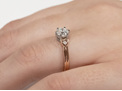 koru heart motif diamond accent engagement ring solitaire rose gold