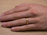 koru motif detailing brushed and polished finish mens wedding band rose gold