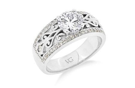 Koru Pattern Diamond Ring