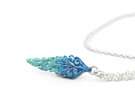 kotare kingfisher feather koru native bird blue aqua necklace lilygriffin nz