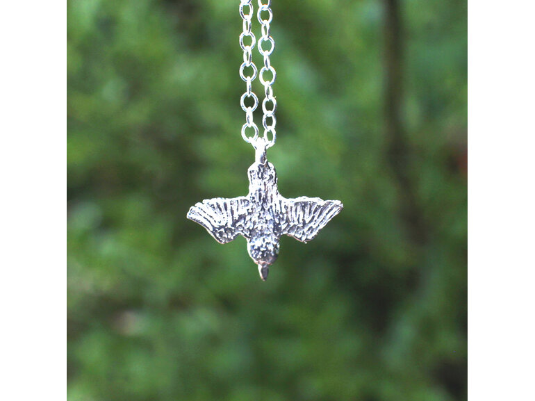 kotare kingfisher tiny bird native nz lightweight silver lily griffin jewelry nz