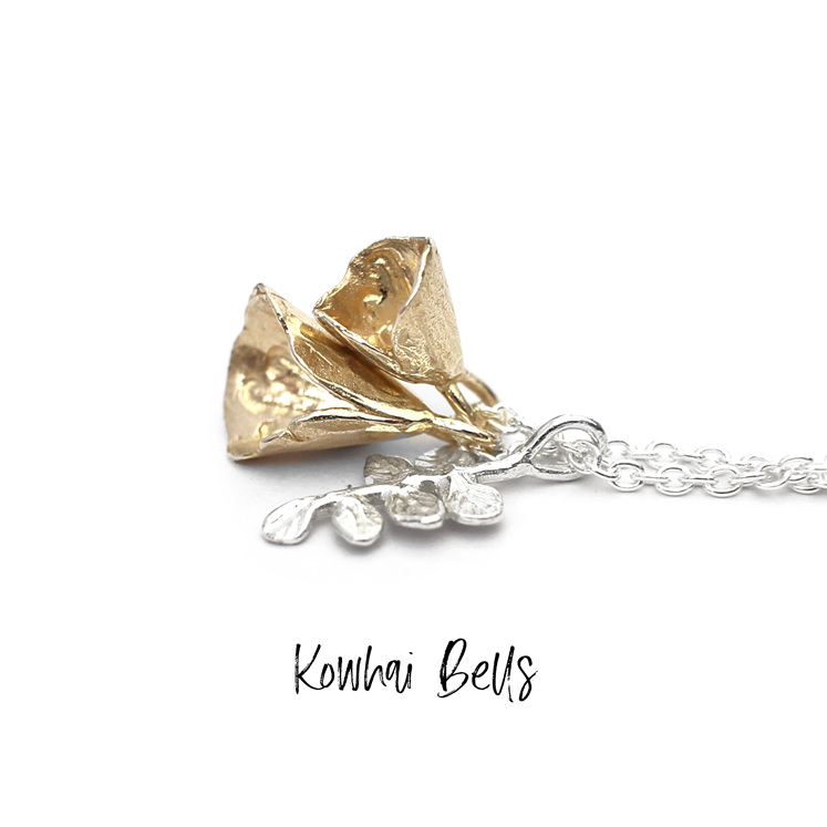 kowhai bells collection solid gold flowers sterling silver leaves lily griffin