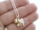 kowhai flower bells leaf 9ct 9k gold sterling silver necklace lilygriffin nz