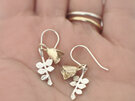 kowhai flower bells mini 9ct 9k gold sterling silver leaves earrings lilygriffin