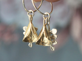 kowhai flower bells solid 9ct 9k gold sterling silver leaves earrings nz