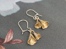 kowhai flower bells solid 9ct 9k gold sterling silver earrings lily griffin nz