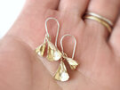 kowhai flower bells solid 9ct 9k gold sterling silver earrings lily griffin nz