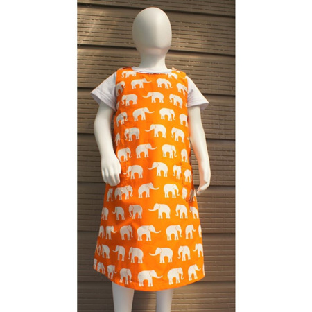 'Kyra' Tent Dress, 'Herd', Orange, 100% Cotton, 2 yrs