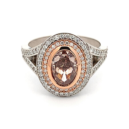 La Bella: Fancy Orange Diamond Double Halo Ring