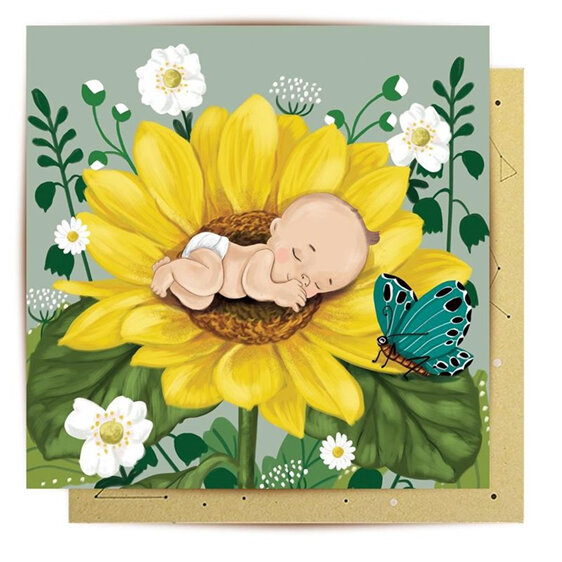 La La Land - Baby Flower Card newborn shower welcome