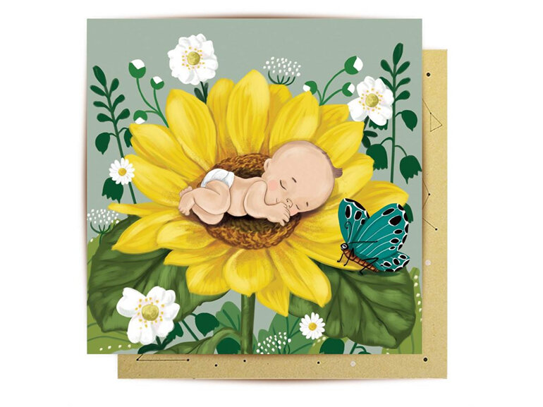La La Land - Baby Flower Mini Card baby shower new gift tag