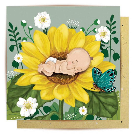 La La Land - Baby Flower Mini Card baby shower new gift tag