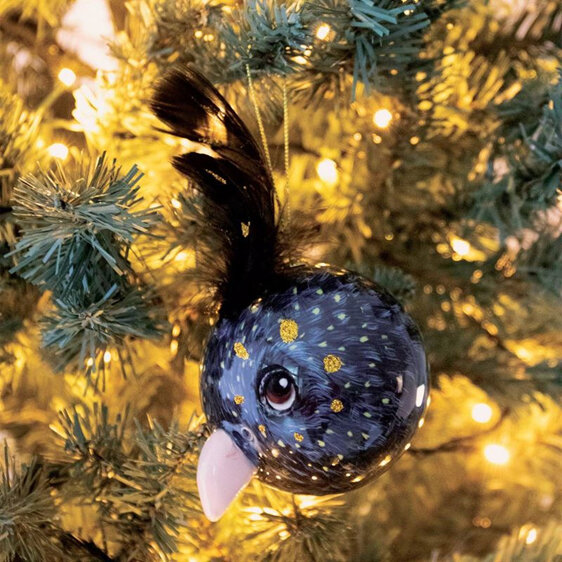 La La Land Black Cockatoo Bauble Christmas Decoration bird tree