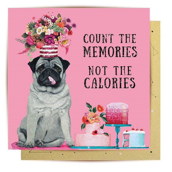 La La Land - Calorie Counter Pug Dog Card