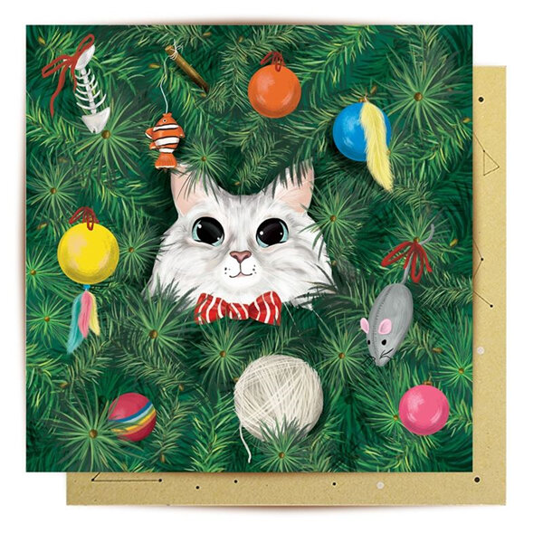 La La Land - Cat In The Tree Christmas Card