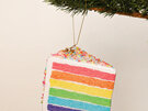 La La Land Christmas Bauble Rainbow Slice Large Cake Decoration