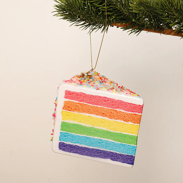 La La Land Christmas Bauble Rainbow Slice Large Cake Decoration