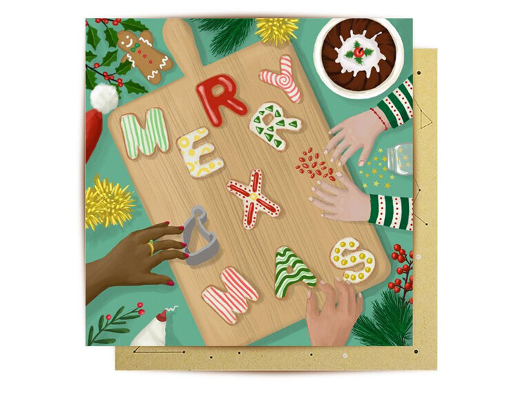 La La Land Cookie Decorations Christmas Card merry xmas