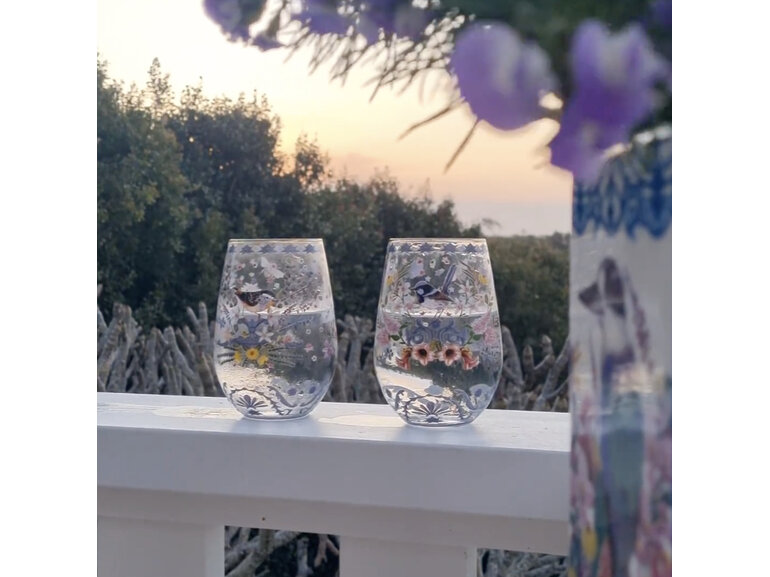 La La Land Enchanted Garden Glass Tumbler Set of 2