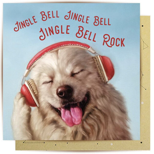 La La Land Jingle Bell Rocker Pup Christmas Card