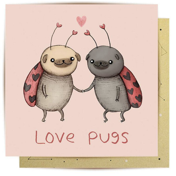 La La Land - Love Pugs Card