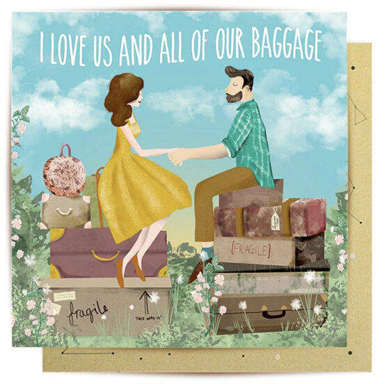 la la land love us and all of our baggage love card Valentine's Day
