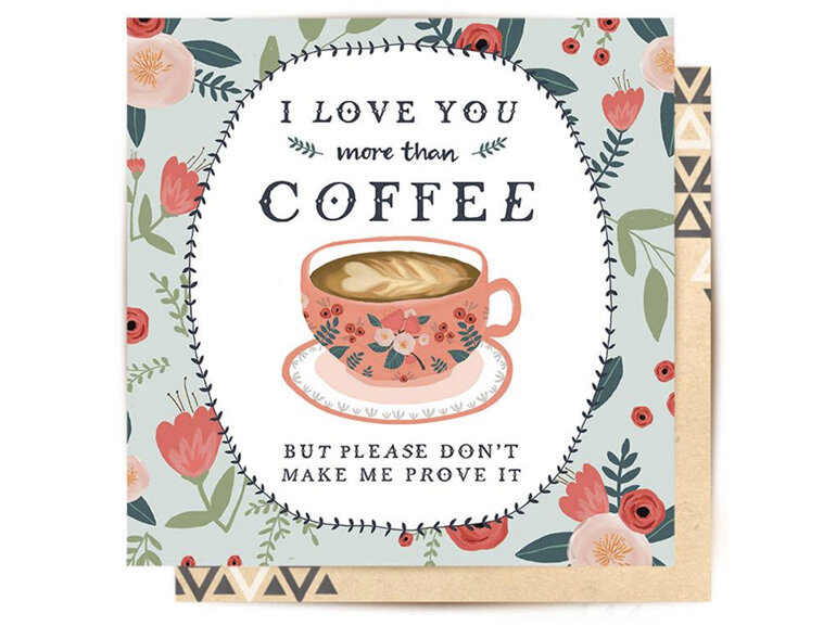 La La Land Love Valentines Coffee Greeting Card Quality