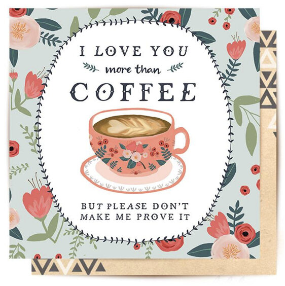 La La Land Love Valentines Coffee Greeting Card Quality