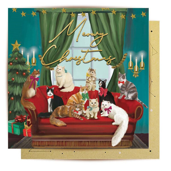La La Land Meowy Christmas Cat Card