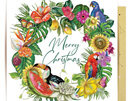 La La Land Mexican Dream Wreath Christmas Card toucan birds flowers