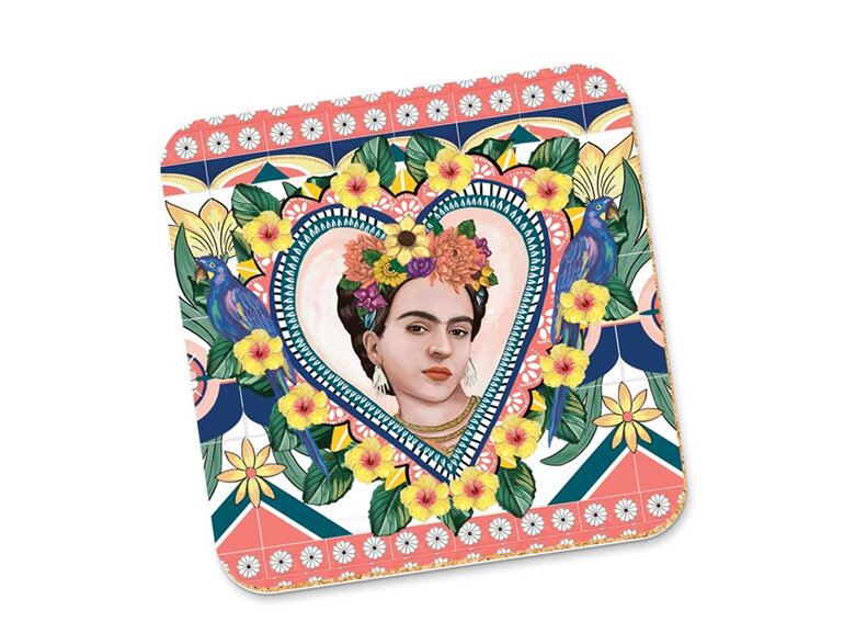 La La Land - Mexican Folklore Heart Coaster frida cork