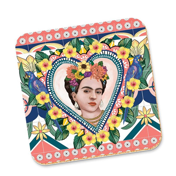 La La Land - Mexican Folklore Heart Coaster frida cork