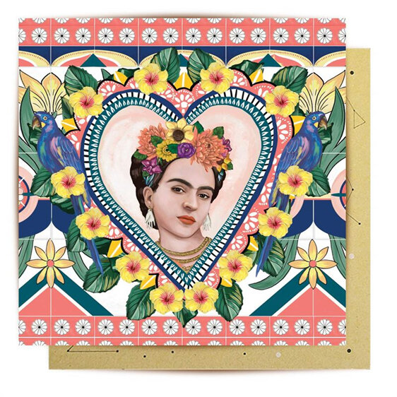 La La Land - Mexican Folklore Heart Mini Card gift tag frida kahlo